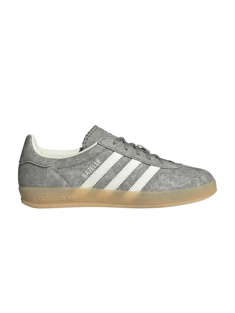 Кроссовки Adidas Wmns Gazelle Indoor 'Silver Pebble Off White Canvas' — изображение 1 из 1, серебряный