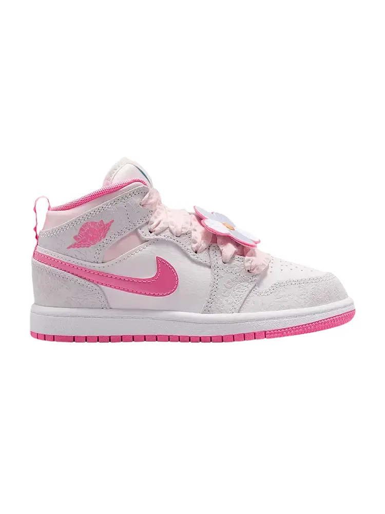 Кроссовки Air Jordan 1 Mid SE PS — изображение 1 из 1, серый розовый