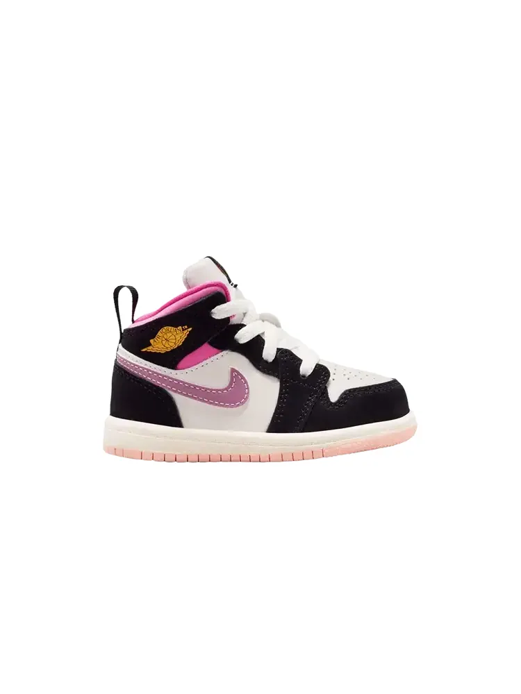 Air Jordan 1 Mid TD 'Black University Gold Pinksicle' — изображение 1 из 1, черный