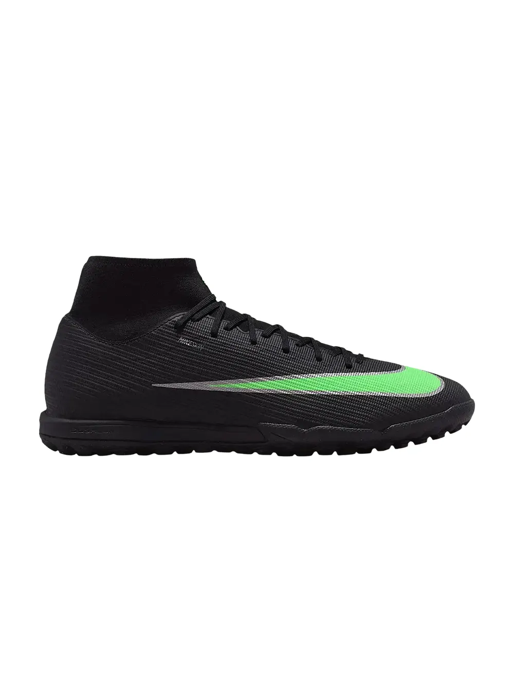 Кроссовки Nike Mercurial Superfly 11 Academy TF High — изображение 1 из 1, черный/черный/зеленый