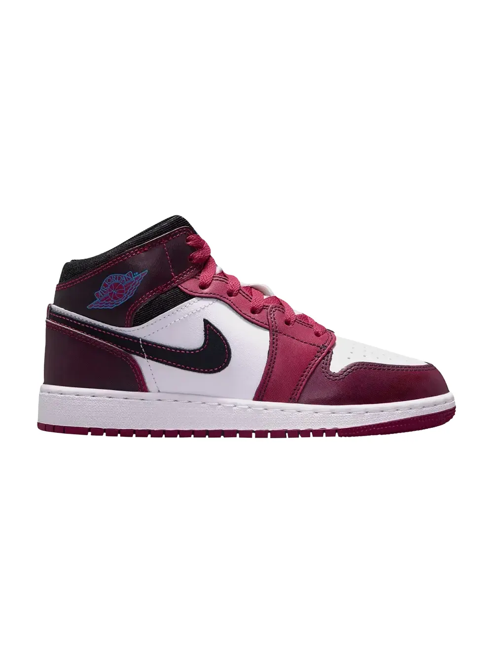 Кроссовки Air Jordan 1 Mid SE GS — изображение 1 из 1, черный/белый/розовый