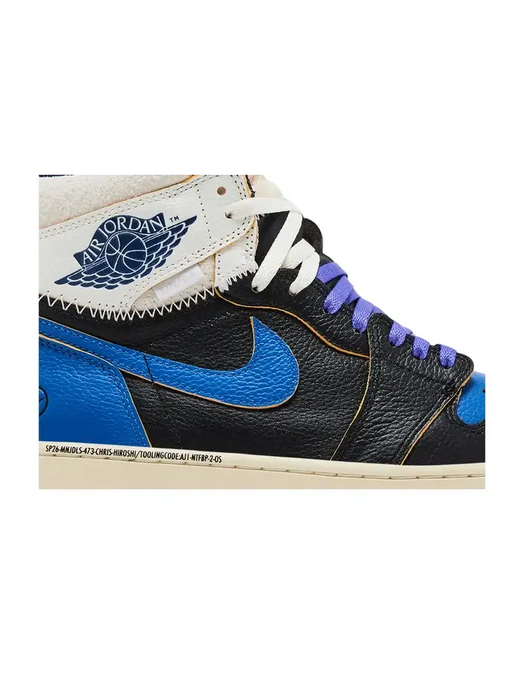 Кроссовки Fragment Design x Union LA x Air Jordan 1 Retro High OG 'Sport Royal' — изображение 2 из 10, синий