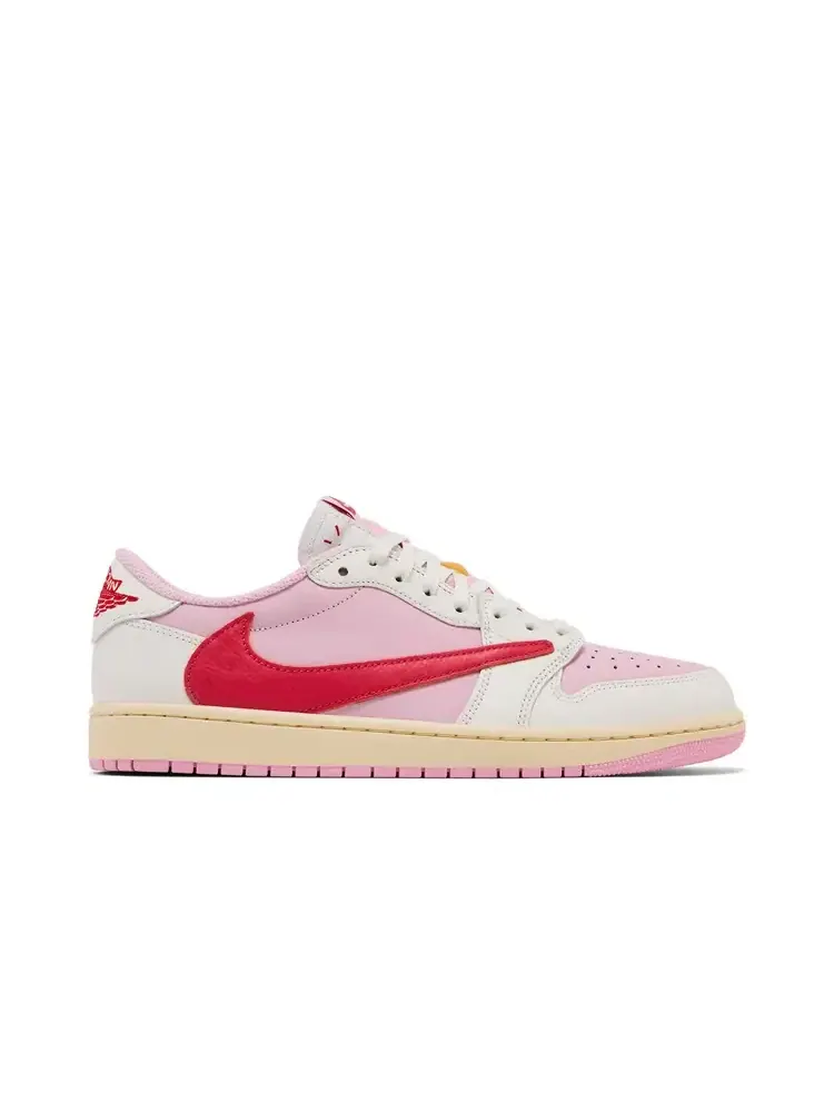Кроссовки женские Travis Scott x Air Jordan 1 Retro Low OG — изображение 1 из 11, розовый
