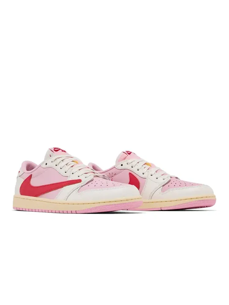 Кроссовки женские Travis Scott x Air Jordan 1 Retro Low OG — изображение 8 из 11, розовый