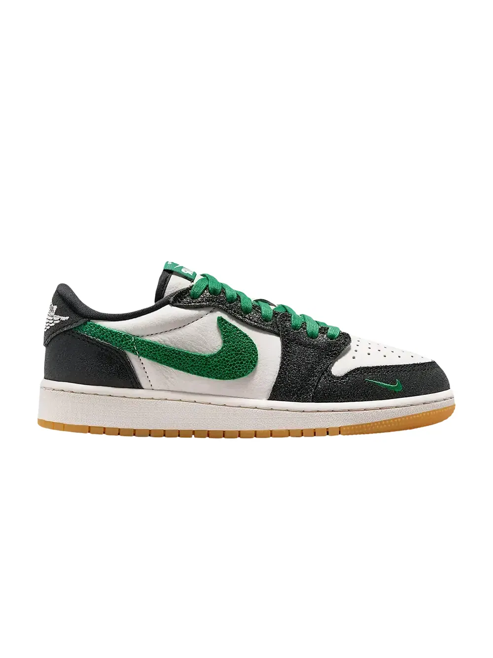 Кроссовки Air Jordan 1 Retro Low OG GS — изображение 1 из 1, черный/мульти-/зеленый