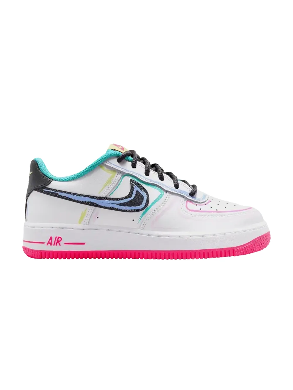 Кроссовки Nike Air Force 1 Low GS — изображение 1 из 1, белый/розовый