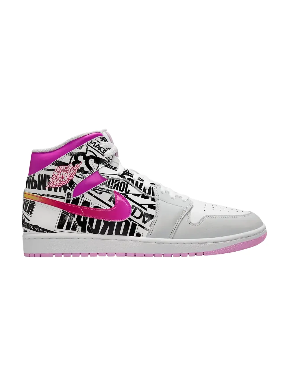 Кроссовки Air Jordan 1 Mid SE — изображение 1 из 1, белый/красный/розовый