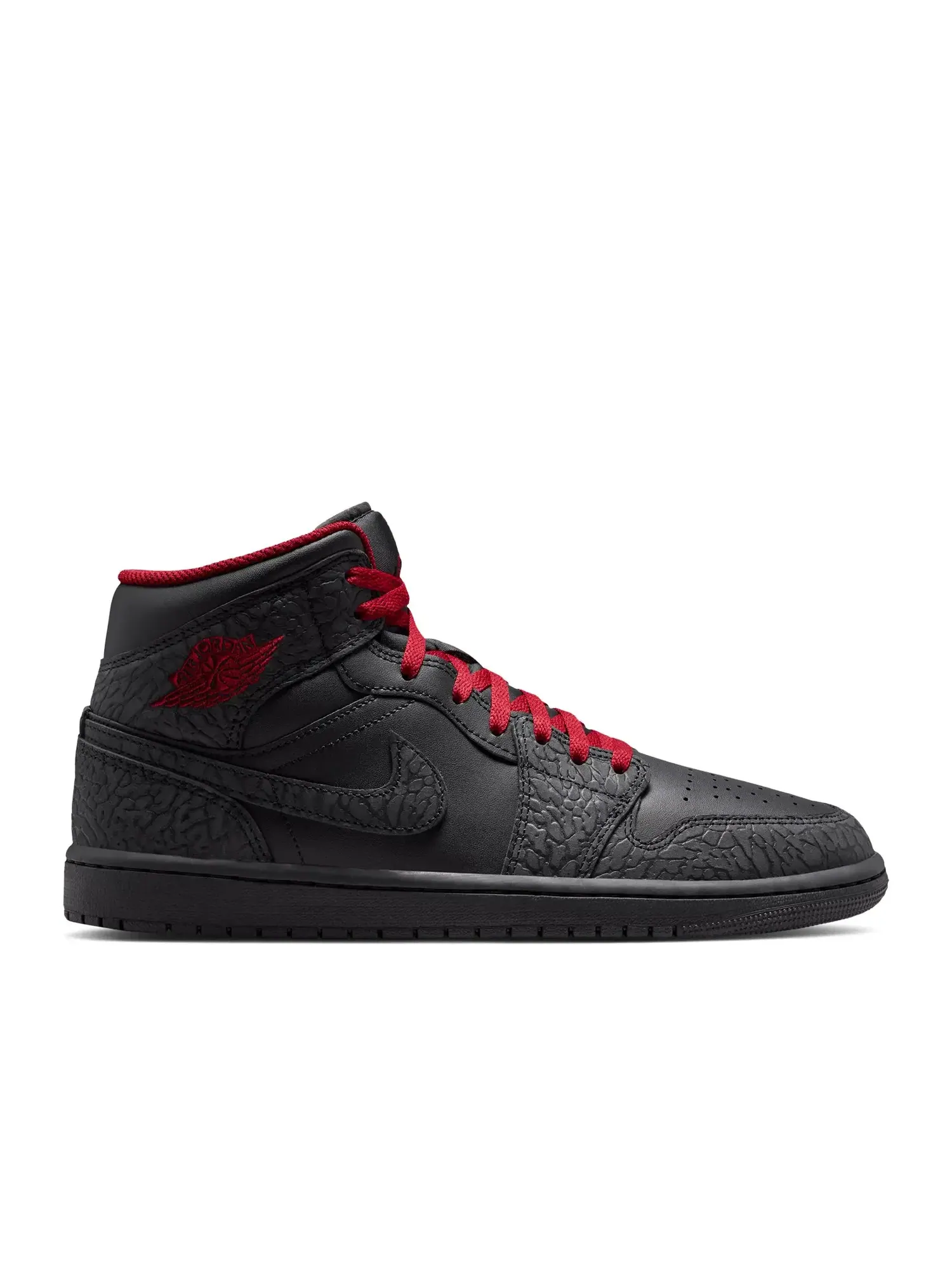 Кроссовки Air Jordan 1 Mid SE — изображение 1 из 1, черный/черный/красный