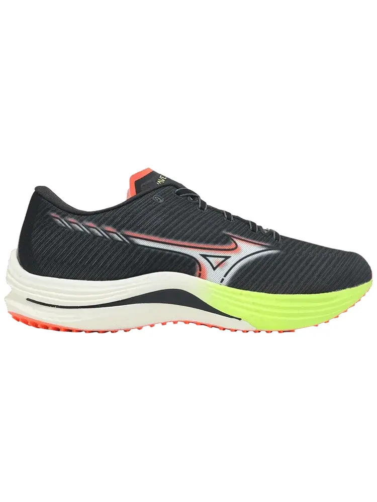 Кроссовки Mizuno Wave Rebellion 'Black White Neo Lime' — изображение 1 из 1, черный