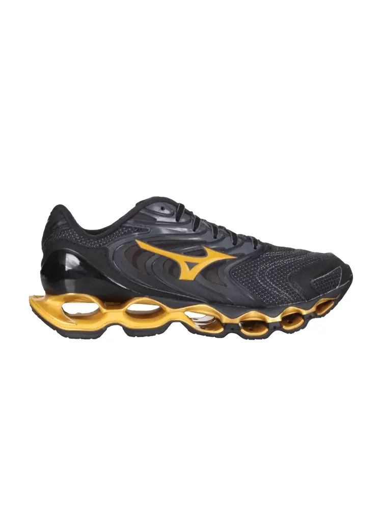 Кроссовки Mizuno Wave Prophecy 12 S 'Black Gold Reflective' — изображение 1 из 1, черный/золотистый