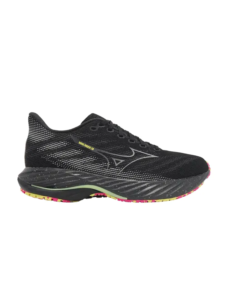 Кроссовки Mizuno Wave Rider 28 Black Sunny Lime — изображение 1 из 1, черный