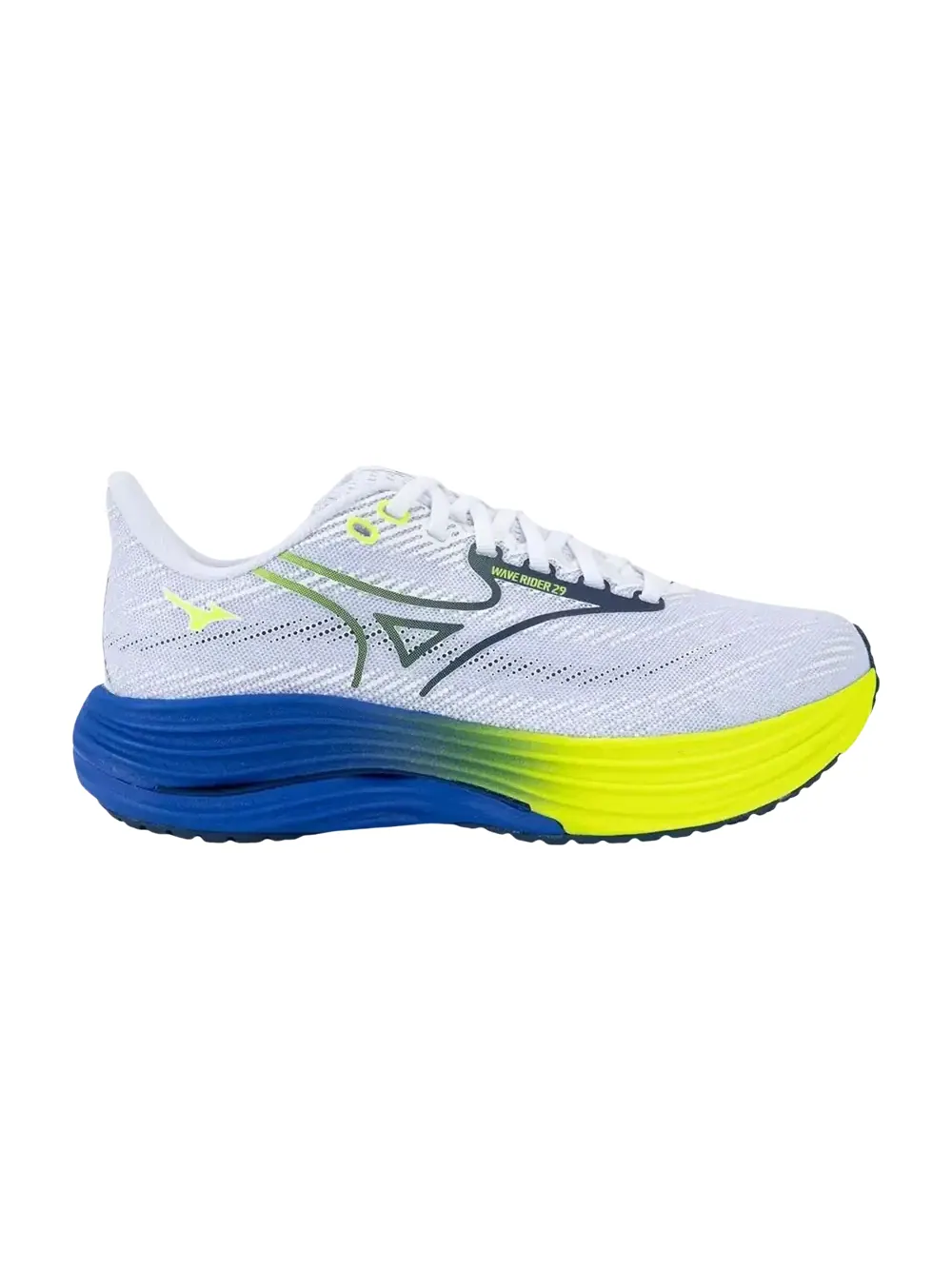 Кроссовки Mizuno Wave Rider 29 Super Wide — изображение 1 из 1, белый/синий