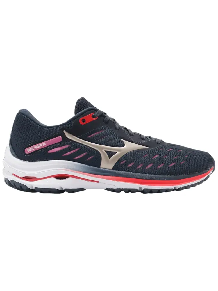 Кроссовки Mizuno Wmns Wave Rider 24 'Navy Red' — изображение 1 из 1, синий