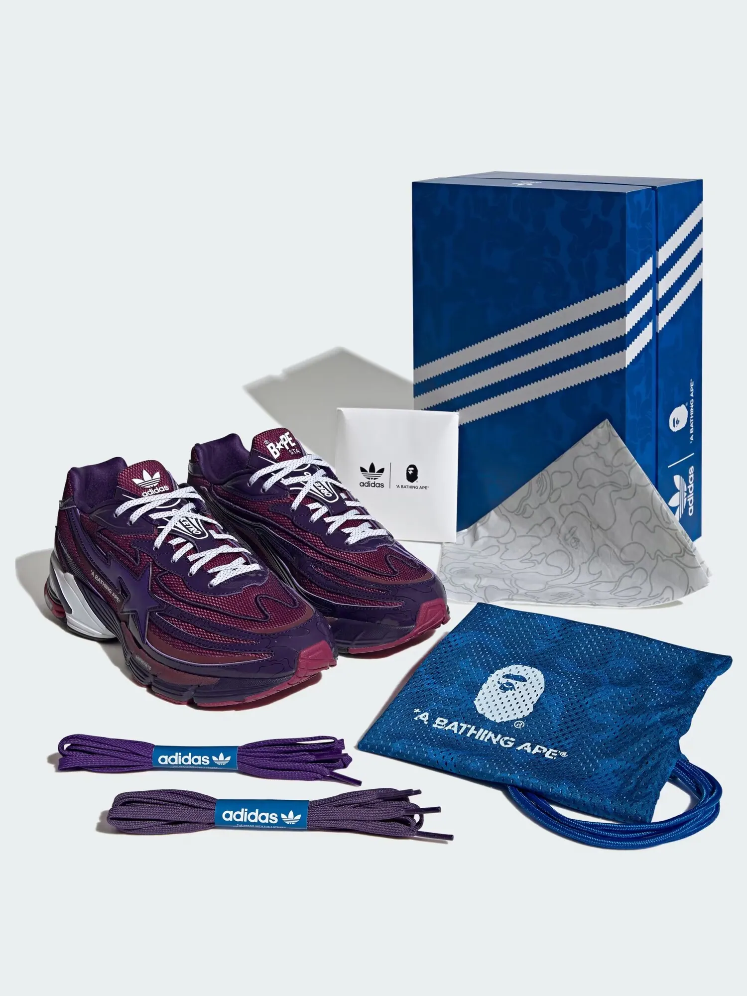 Кроссовки Adidas Originals Orketro x BAPE — изображение 4 из 9, фиолетовый
