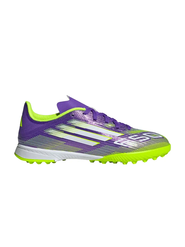 Кроссовки adidas Adizero F50 League TF K 'Radiant Blaze Pack' — изображение 1 из 1, фиолетовый/белый