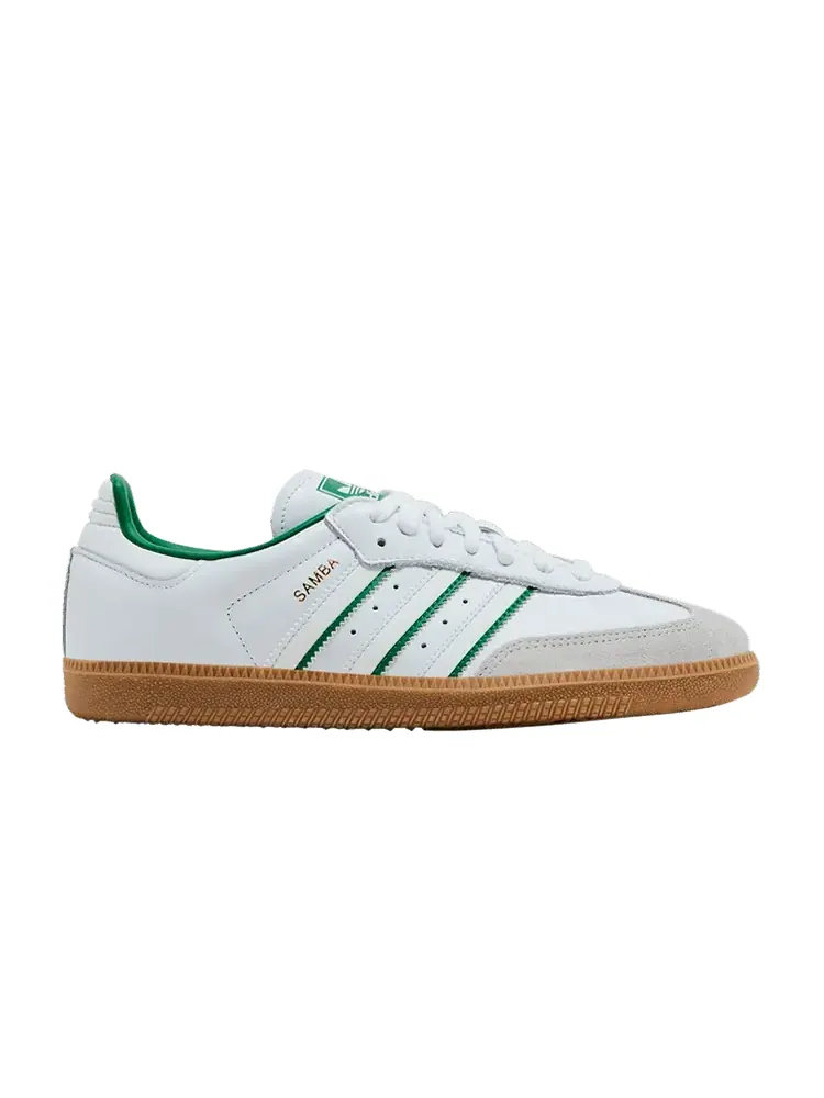 Кроссовки adidas Samba OG 'Cloud White Green' — изображение 1 из 9, белый/белый/зеленый