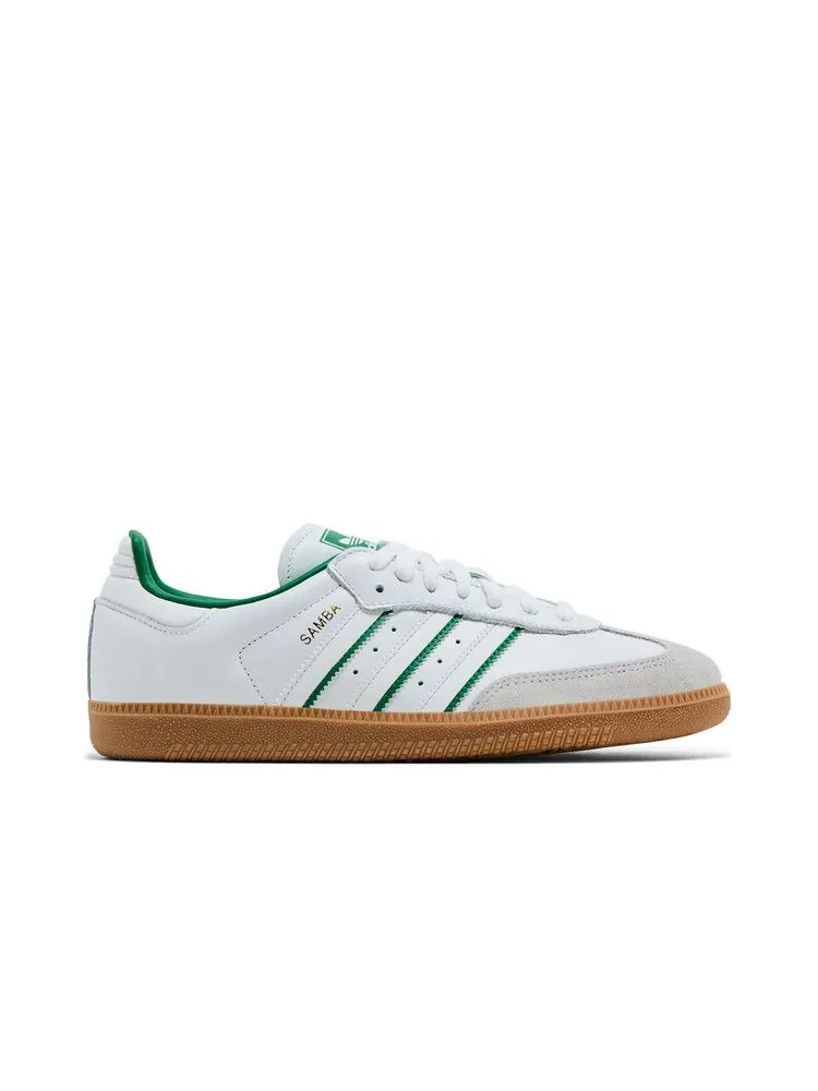 Кроссовки adidas Samba OG 'Cloud White Green' — изображение 2 из 9, белый/белый/зеленый
