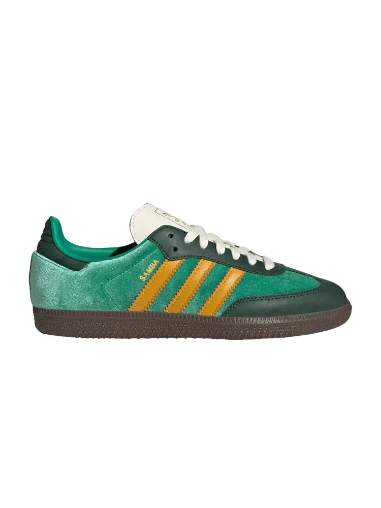 Кроссовки adidas Wmns Samba OG Green Preloved Yellow Velvet — изображение 1 из 1, зеленый желтый