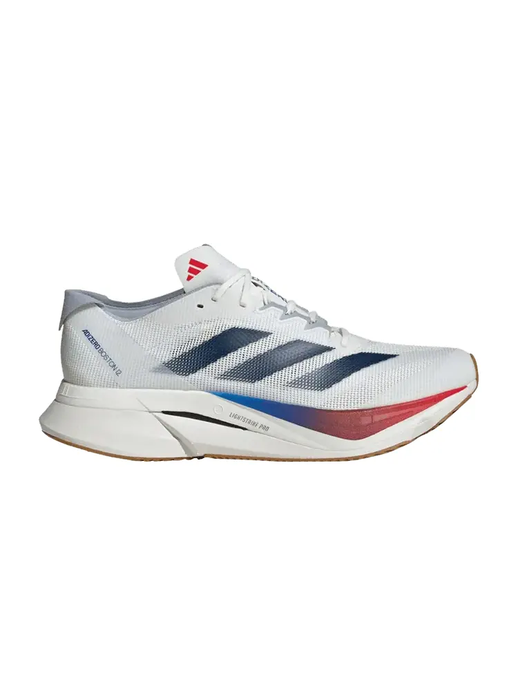 Кроссовки Adizero Boston 12 'White Dark Blue Pure Ruby' — изображение 1 из 1, белый темный синий