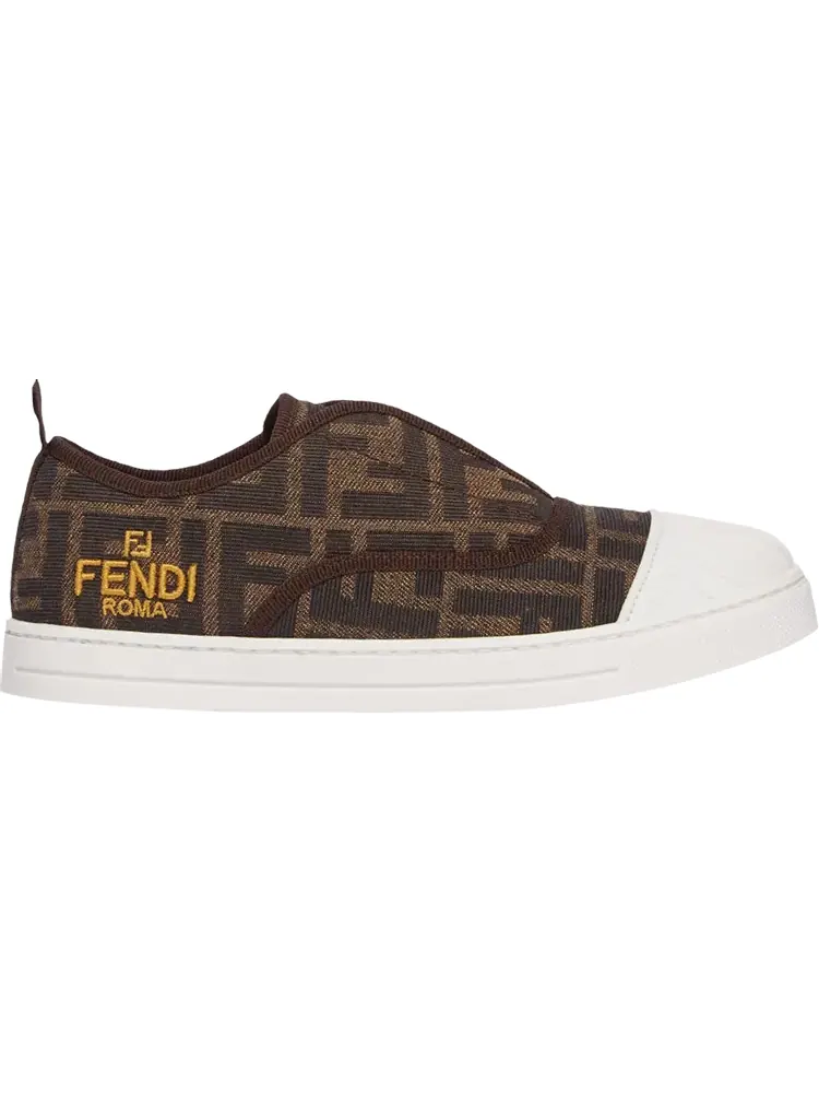 Кроссовки Fendi Slip-On Sneaker Junior 'Allover FF Logo - Tobacco' — изображение 1 из 1, коричневый