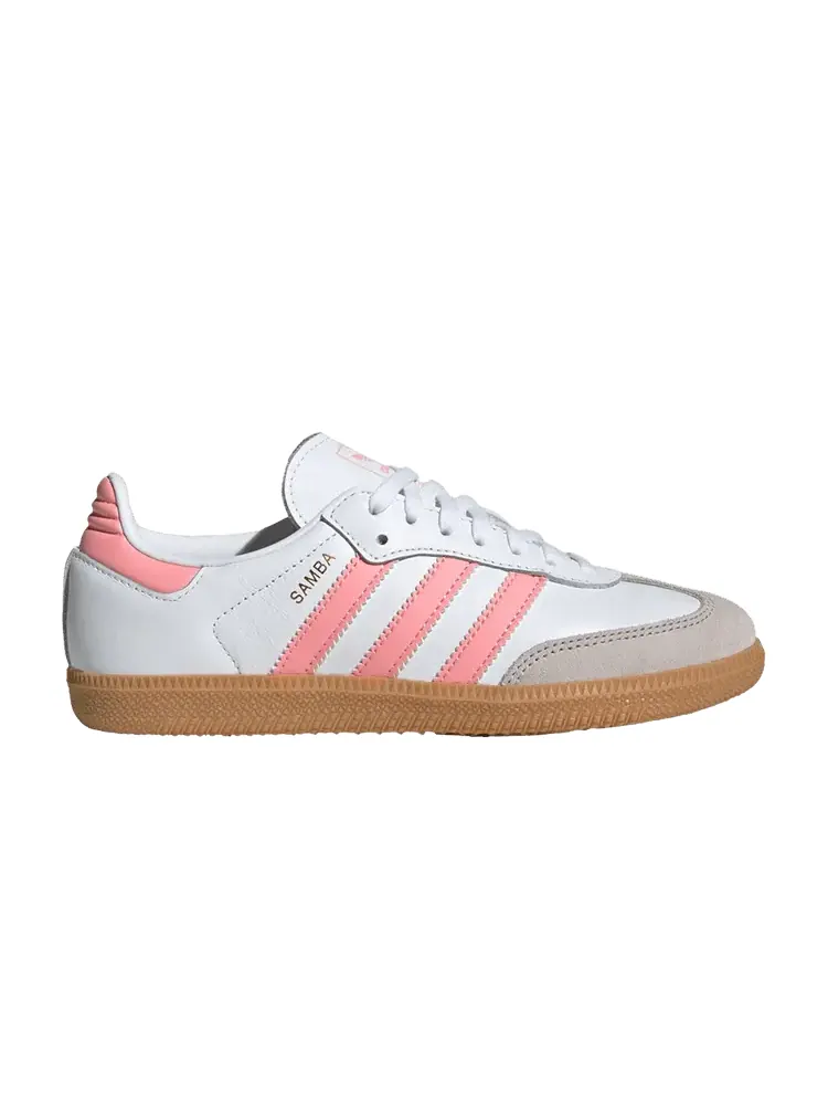 Кроссовки adidas Samba OG J White Semi Pink Spark — изображение 1 из 1, белый розовый