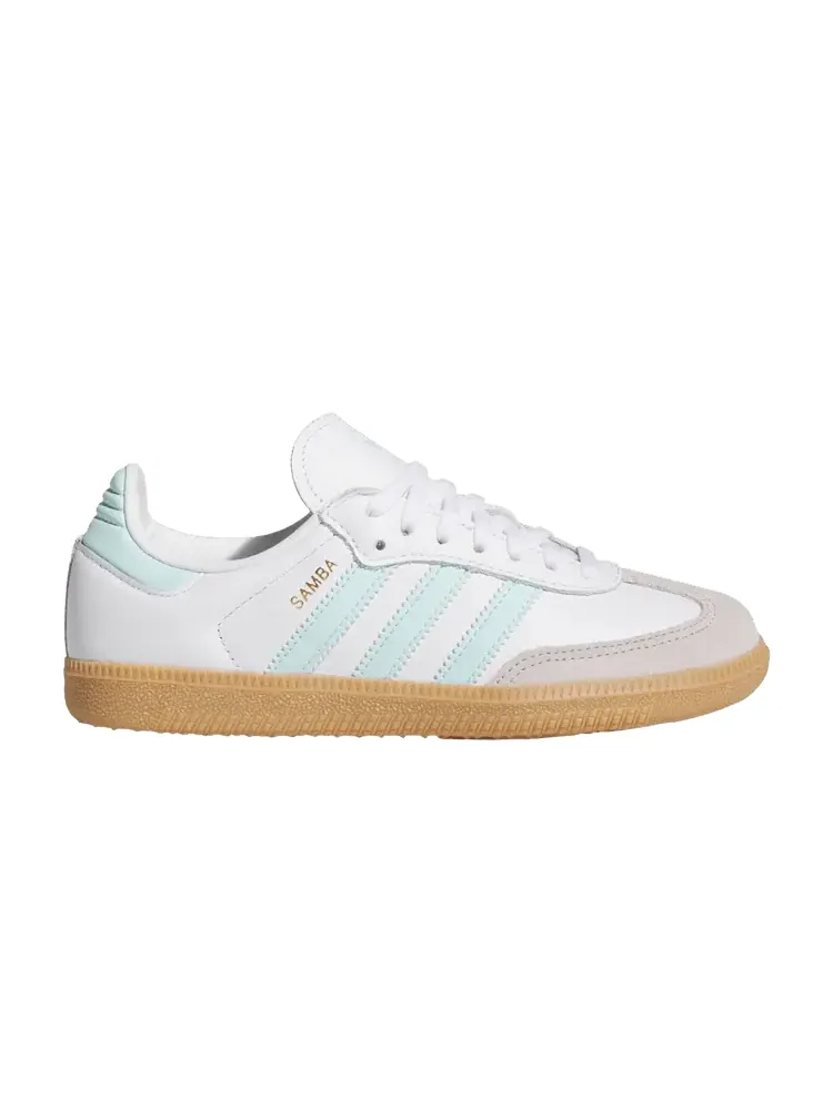 Кроссовки adidas Samba OG J White Semi Flash Aqua — изображение 1 из 1, белый голубой