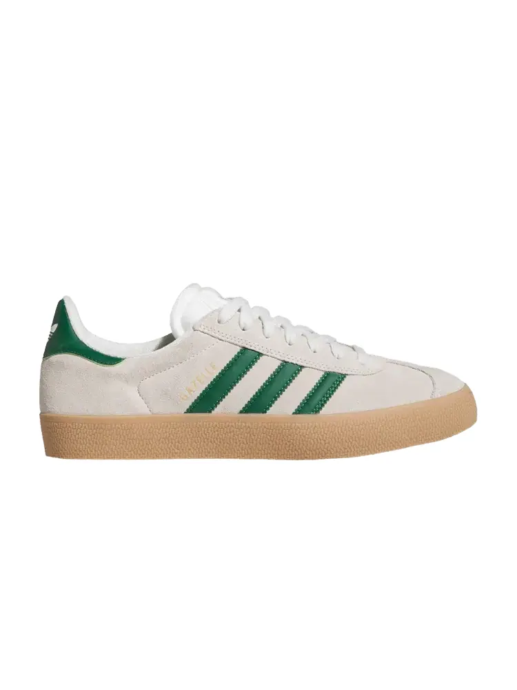 Кеды adidas Gazelle ADV 'Crystal White Green Gum' — изображение 1 из 1, белый/белый