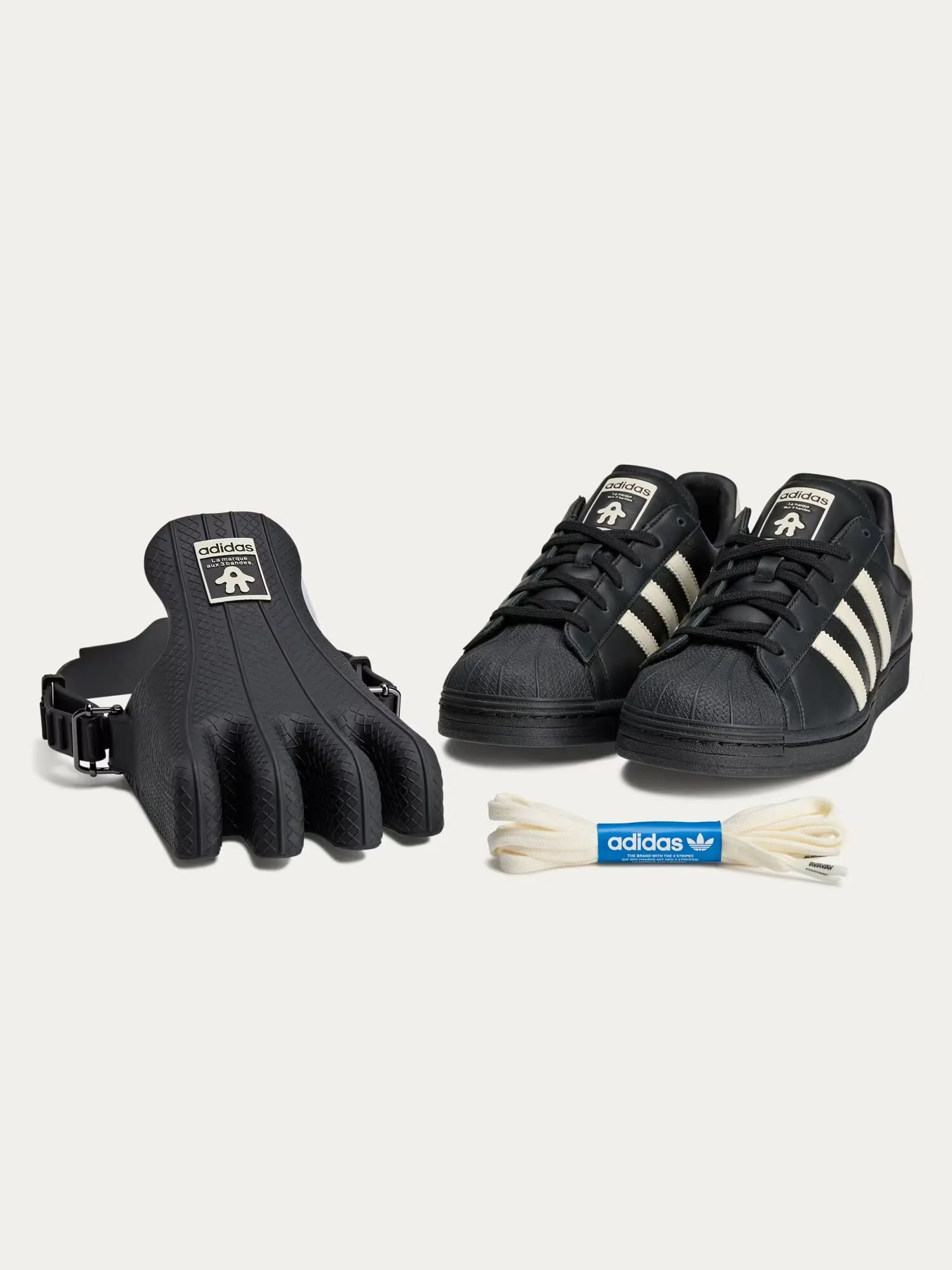 Кроссовки унисекс Adidas by Avavav Superfinger Superstar — изображение 2 из 11, черный/кремовый