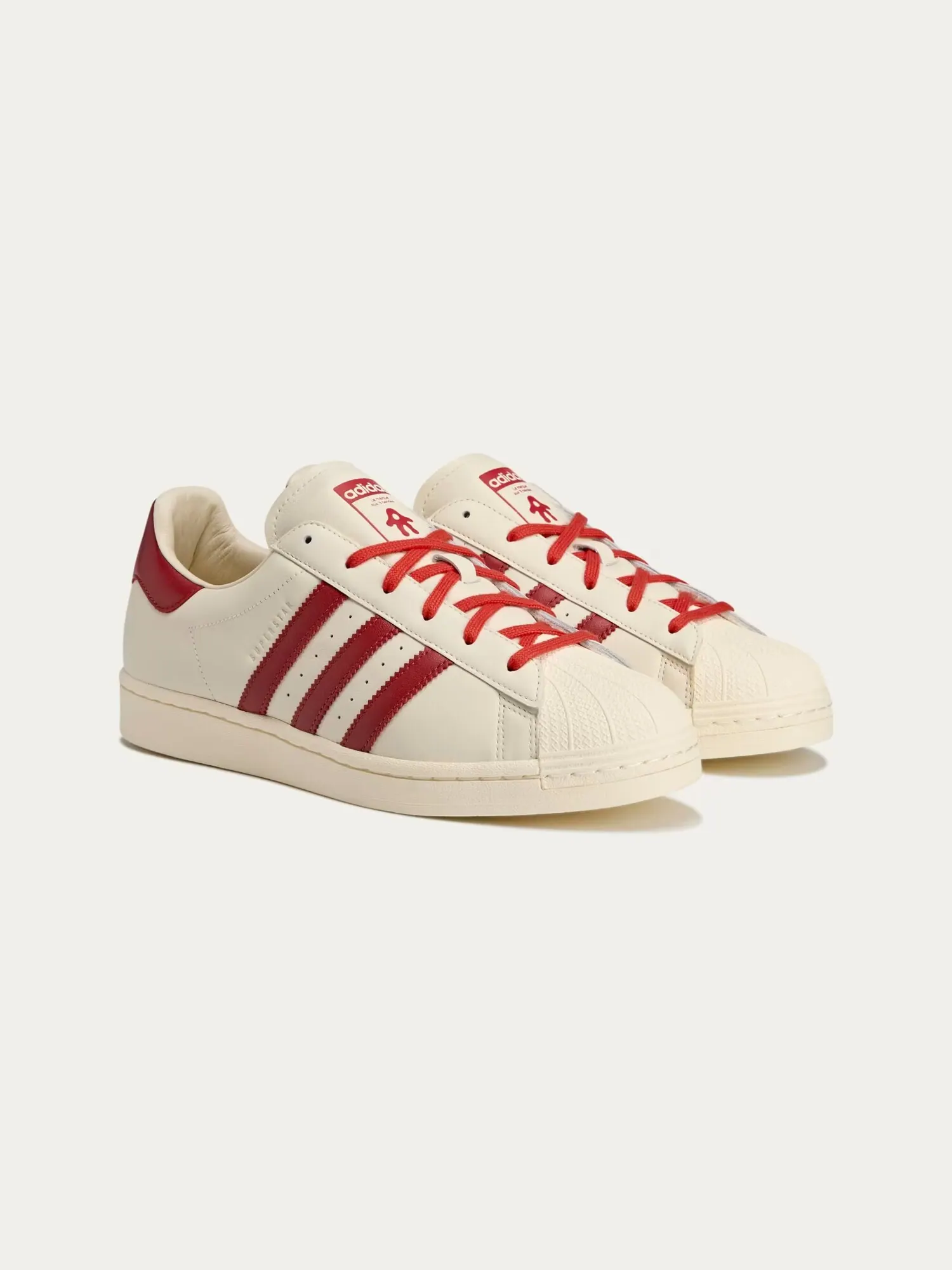 Кроссовки унисекс Adidas x Avavav Superfinger Superstar — изображение 5 из 11, красный/кремовый