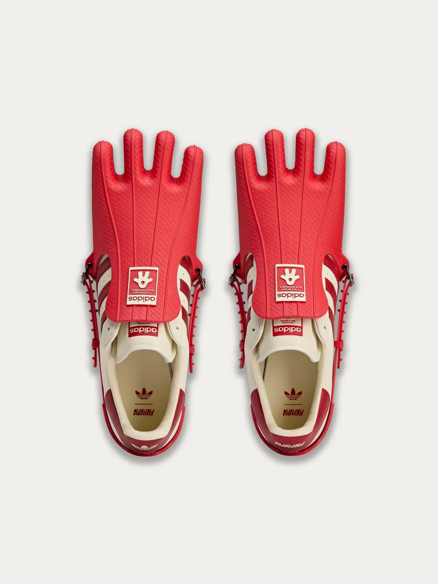 Кроссовки унисекс Adidas x Avavav Superfinger Superstar — изображение 6 из 11, красный/кремовый