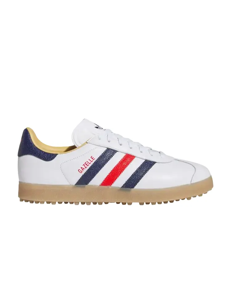 Кроссовки Adidas Gazelle Leather Spikeless Golf 'Cloud White Dark Blue Red' — изображение 1 из 1, белый