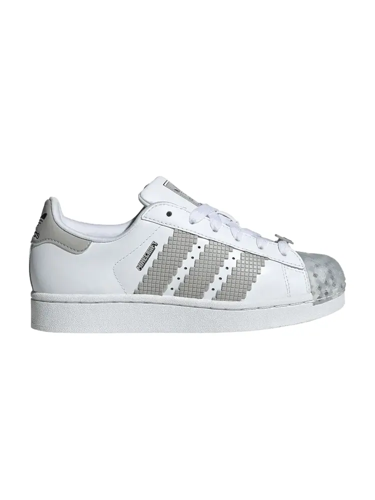 Кроссовки adidas Minecraft x Superstar J 'Skeleton' — изображение 1 из 1, белый/серый/черный
