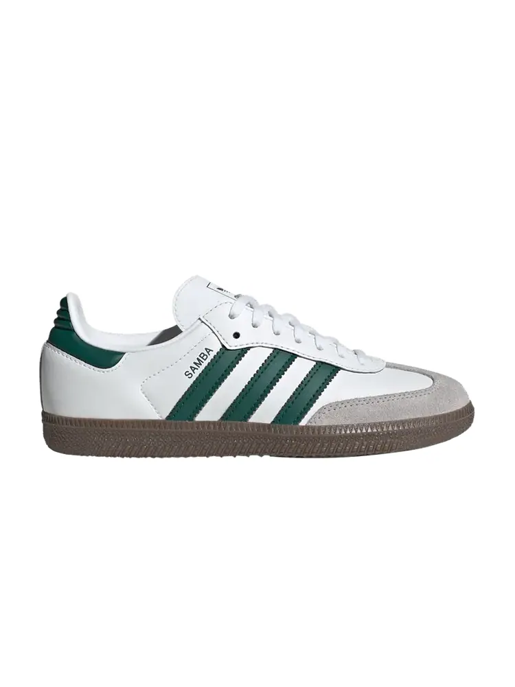 Кроссовки Adidas Samba OG J 'Cloud White Green' — изображение 1 из 1, белый
