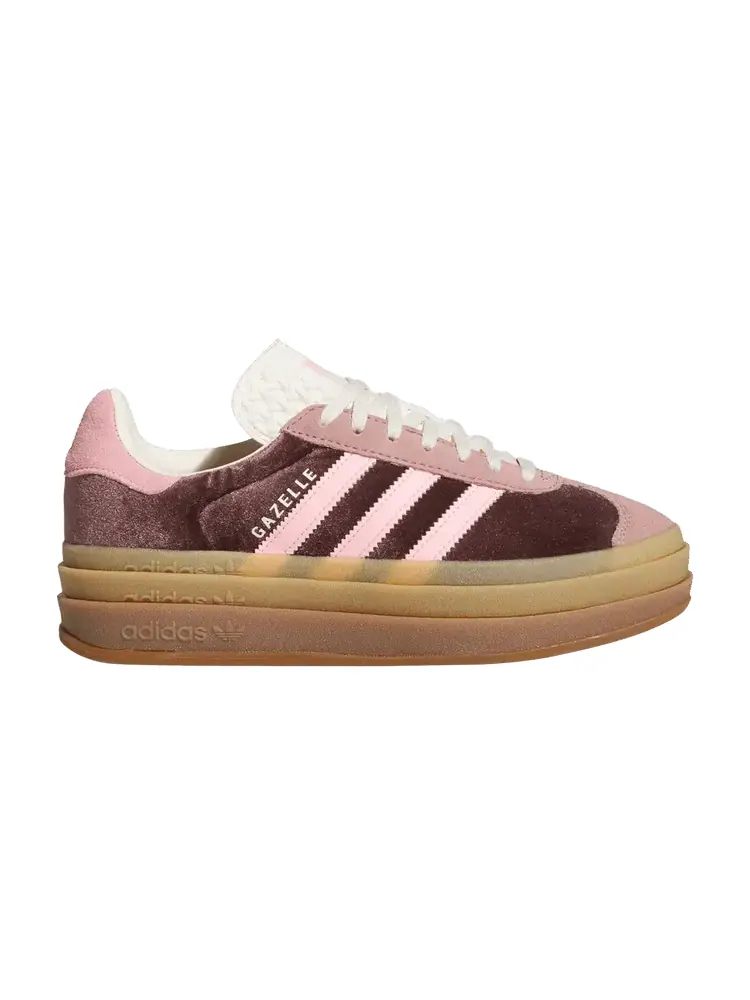 Кроссовки adidas Wmns Gazelle Bold Shadow Brown Glow Pink Velvet — изображение 1 из 1, коричневый розовый
