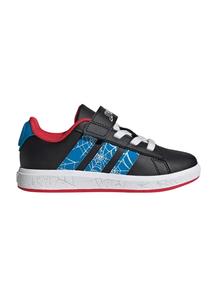 Кроссовки adidas Marvel x Grand Court K 'Spider-Man - Blue Web Stripes' — изображение 1 из 1, черный/яркий синий