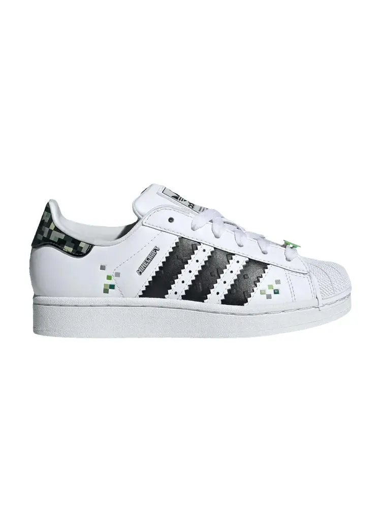 Кроссовки adidas Minecraft x Superstar 2 J 'Creeper' — изображение 1 из 1, белый/черный
