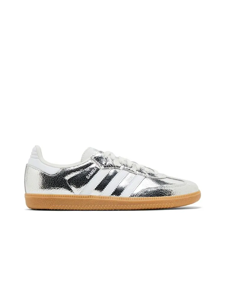 Кроссовки Wmns Samba OG 'Silver Metallic Cracked Leather' — изображение 1 из 8, серебристый металлик