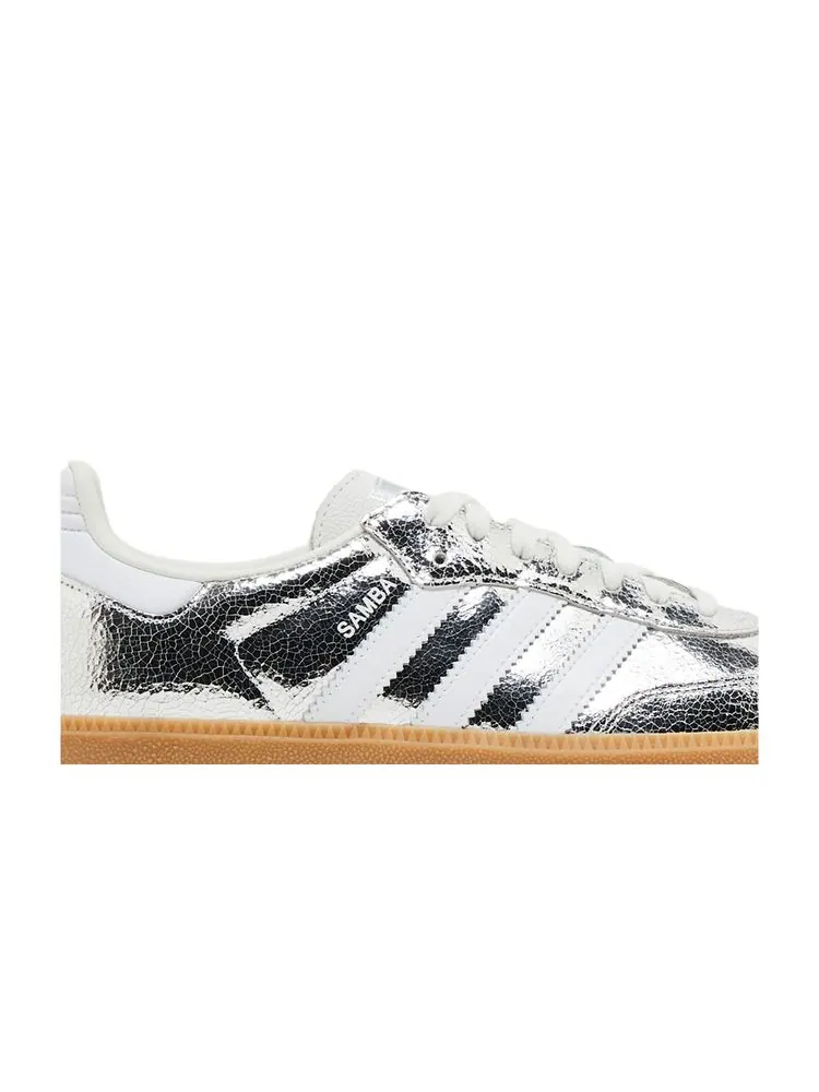 Кроссовки Wmns Samba OG 'Silver Metallic Cracked Leather' — изображение 2 из 8, серебристый металлик
