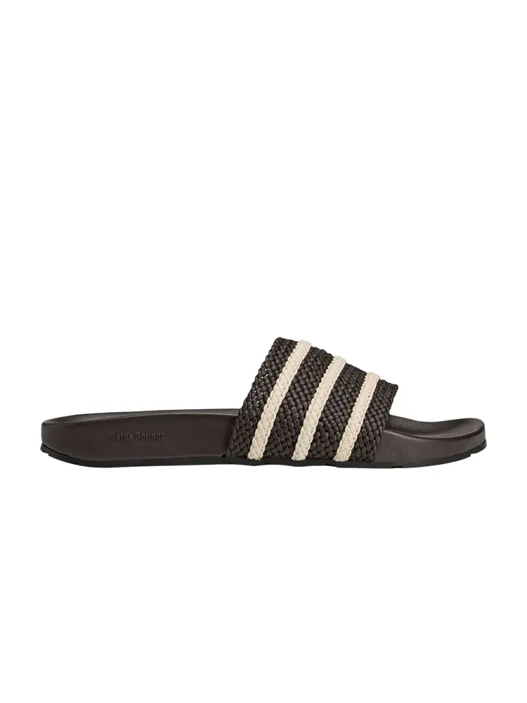 Шлепанцы Wales Bonner x Adilette Slides 'Dark Brown Wonder White' — изображение 1 из 1, темный коричневый белый