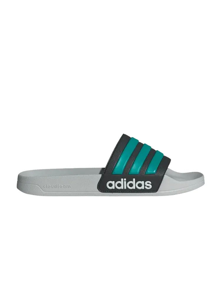 Сандалии adidas Adilette Shower Slide 'Black Pure Teal Grey' — изображение 1 из 1, черный//серый
