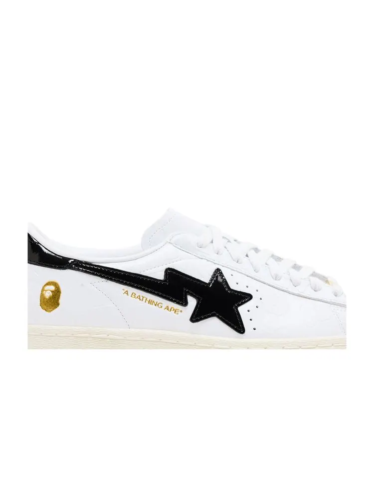 Кроссовки BAPE x Superstar Vintage 'White Black' — изображение 2 из 8, белый черный
