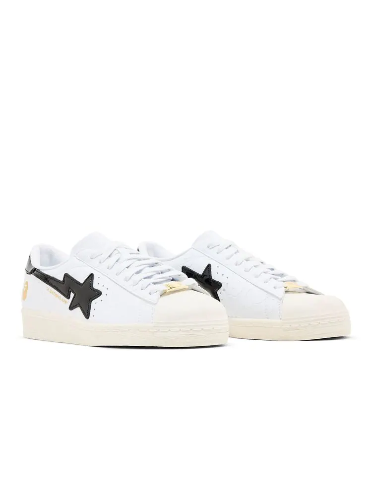 Кроссовки BAPE x Superstar Vintage 'White Black' — изображение 8 из 8, белый черный
