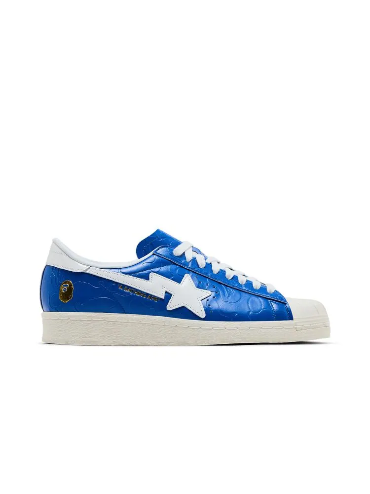 Кроссовки BAPE x Superstar Vintage 'Blue White' — изображение 1 из 8, синий белый