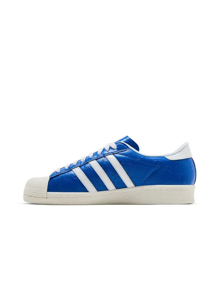 Кроссовки BAPE x Superstar Vintage 'Blue White' — изображение 3 из 8, синий белый