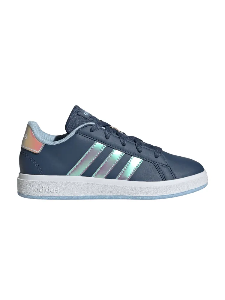 Кроссовки adidas Grand Court Lace K 'Iridescent Stripes - Preloved Ink' — изображение 1 из 1, белый/прозрачный