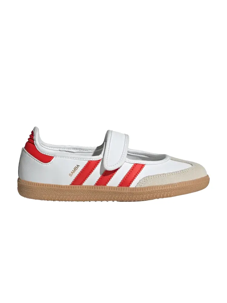 Кроссовки adidas Samba Jane J 'White Red Gum' — изображение 1 из 1, белый/красный