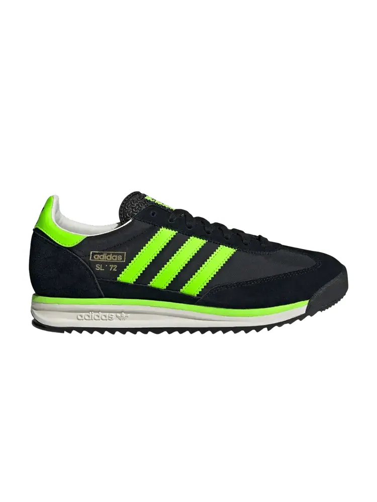 Кроссовки adidas SL72 RS 'Black Solar Green' — изображение 1 из 1, черный/зеленый/белый