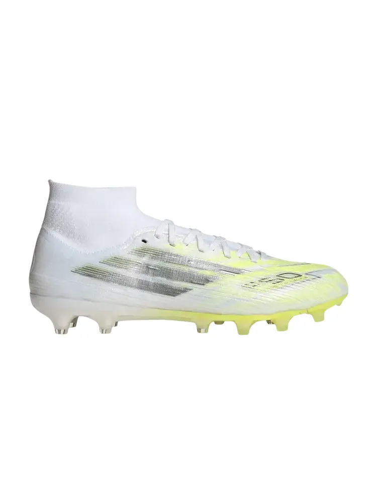 Adidas Wmns F50 Sparkfusion Pro Mid Cut FG MG 'Cloud White Iron Metallic Hi-Res Yellow' — изображение 1 из 1, белый