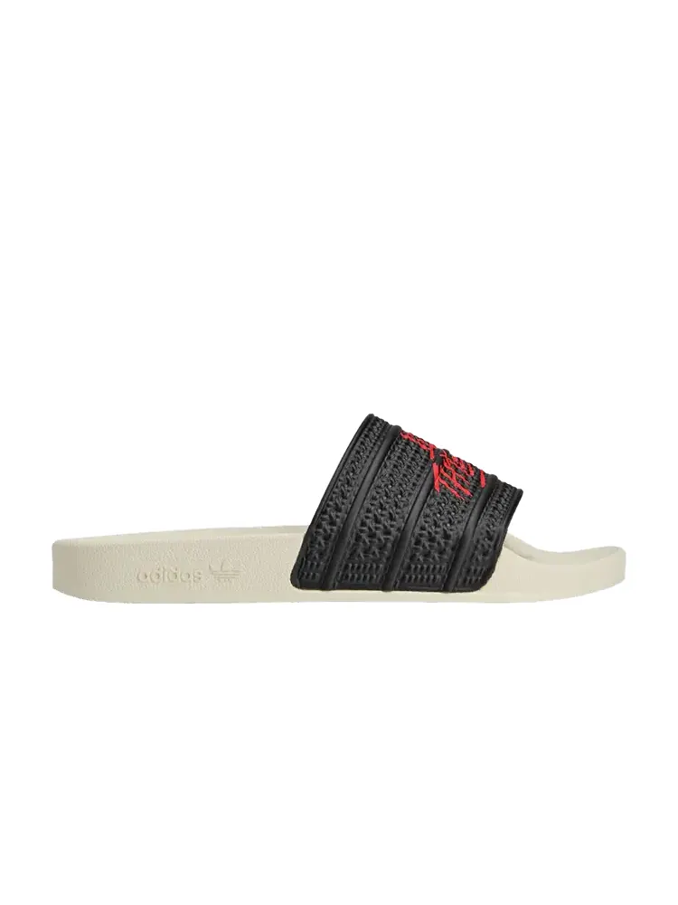 Сандалии adidas 100 Thieves x Adilette Slide 'Black Red' — изображение 1 из 1, черный/черный/красный