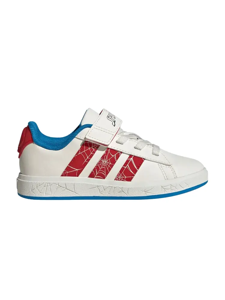 Кроссовки adidas Marvel x Grand Court K 'Spider-Man - Red Web Stripes' — изображение 1 из 1, белый//яркий синий